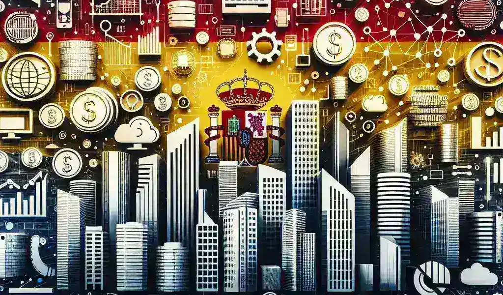 "Gráfico que muestra el crecimiento del sector fintech en España con cifras récord en financiación global en 2023."