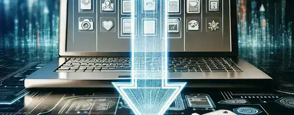 "Descargador de historias destacadas de Instagram para PC mostrando la interfaz de usuario en una computadora, ilustrando cómo descargar historias fácilmente en 2024."