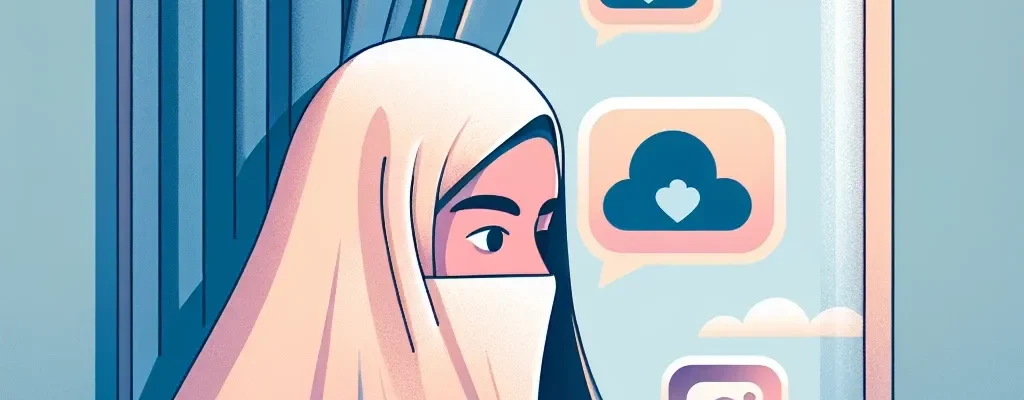 "Persona mirando historias de Instagram en su smartphone, mostrando cómo ver historias de Instagram de forma anónima de manera segura, ilustración para artículo sobre métodos y guía completa."